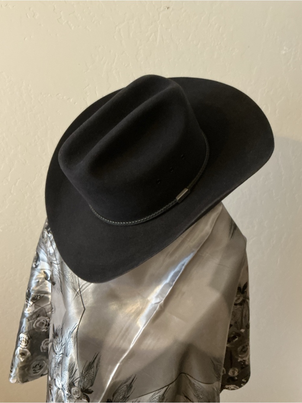 Wrangler Black Wide-Brim Felt Cowboy Hat